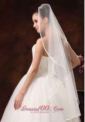 Discount One-tier Organza Wedding Veil Fingertip