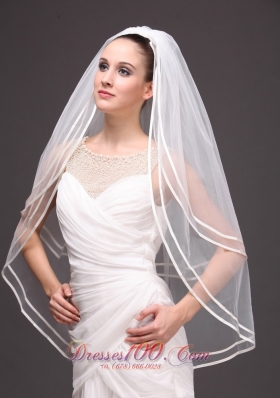 New Arrival Two-tier Ribbon Edge Wedding Veils