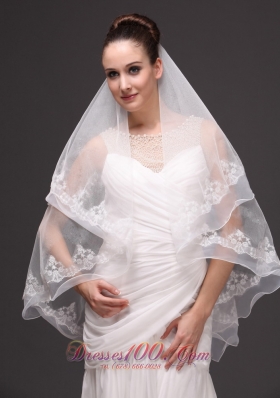 Two-tier Oval Bridal Wedding Veil White Fashion