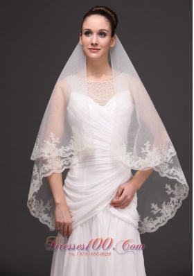 Oval Shaped Bridal Veils For Wedding Two-tier