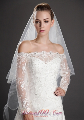 Angel cut 2 Layer Bridal Veils for Wedding Organza
