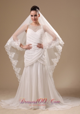Lace One-tiered Cathedral Tulle Wedding Veil