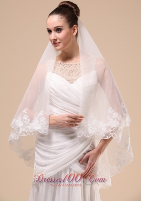 Wedding Veil 2013 Lace Applique Tulle