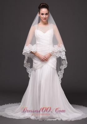 Lace Applique 2013 Tulle Graceful Wedding Veil