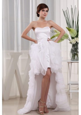 Cut Hi-low Ruffles 2013 Wedding Dress Discounted