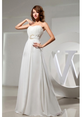 Simple Wedding Dress For Bridal Beaded Ruching