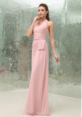 Cheap Light Pink Halter Prom Dress For 2013 Brush
