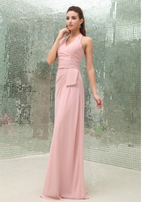 Cheap Light Pink Halter Prom Dress For 2013 Brush