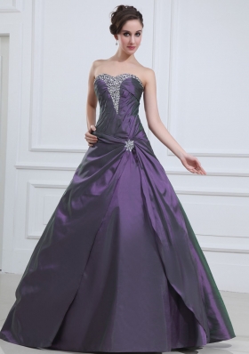 A-line Beading Quinceanera Dresses Floor-length