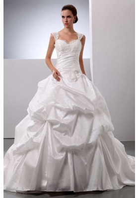 Ivory Straps Appliques and Pick-ups Bridal Gowns