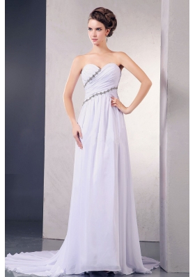 Elegant 2013 Wedding Dress Appliques Ruching Court
