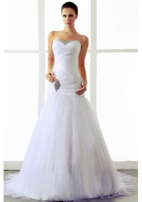 2013 A-line Dress for Wedding Beading Brush