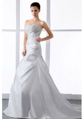 Gorgeous Wedding Dress Appliques A-line Court