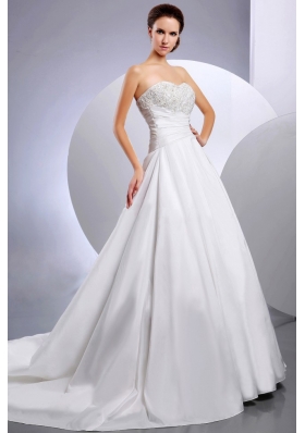 New Arrival Appliques Wedding Dress Ruching Chapel