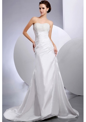 Beautiful Pick-ups Wedding Dress Ruching A-Line Court