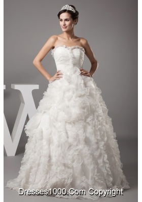 Ball Gown Beading Sweetheart Floor-length Ruffles Wedding Dress