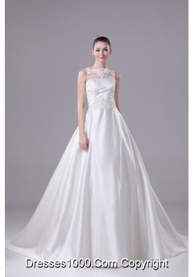 Bateau Neck New A-line / Princess Lace Wedding Dress