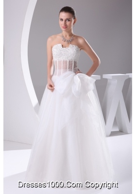 Elegant Column Strapless Lace-up Beading 2013 Wedding Dress