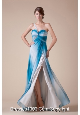 Empire Beaded Decorate Shoulder High Slit Long Prom Dress