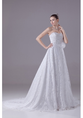 Perfect Sweetheart Court Train Sequins Wedding Dress