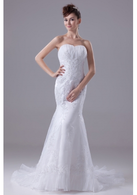 2013 Lace Appliques Mermaid / Trumpet Sweetheart Wedding Dress