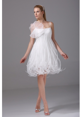 Princess Spaghetti Straps Special Fabric Wedding Dress