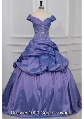 Pretty Lavender Off The Shoulder Quinceanera Dress For Girls