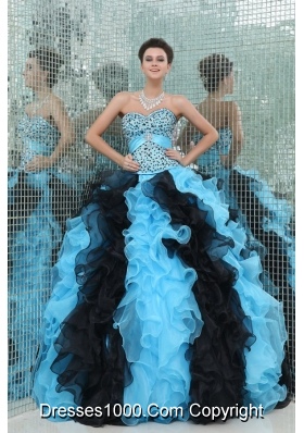 Ball Gown Beaded Multicolored Quinceanera Dress with Sweetheart Neck