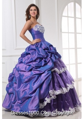 Pick Ups Ball Gown Quinceanera Party Dresses with Lace Hemline