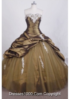 Elegant Ball Gown Sweetheart Floor-length Quinceanera Dresses Appliques