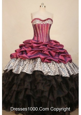 Elegant Ball Gown Sweetheart Floor-length Taffeta Quinceanera Dress