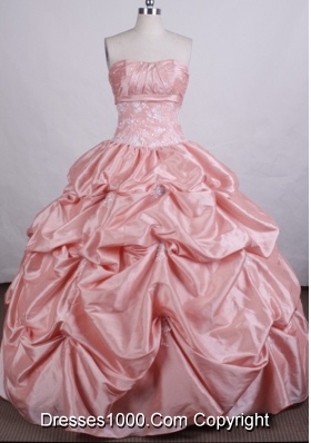 Exquisite Ball Gown Strapless Floor-length Taffeta Quinceanera Dresses