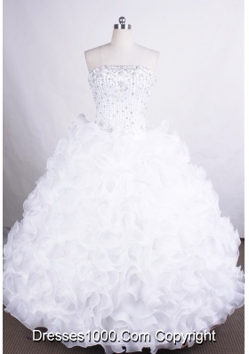 Luxurious Ball Gown Strapless Floor-length Organza Quinceanera Dresses