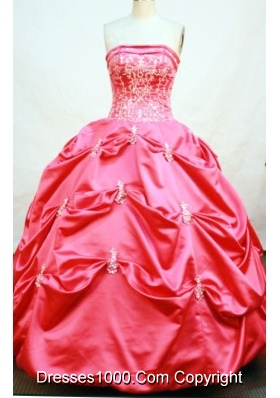 Modest Ball Gown Strapless Floor-length Taffeta Quinceanera Dresses