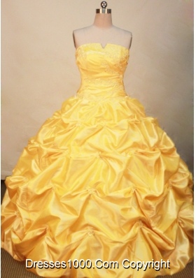 Popular Ball gown Strapless Floor-length Quinceanera Dresses