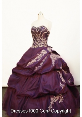 Pretty Ball gown Strapless Floor-length Purple Quinceanera Dress