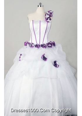 Wonderful Ball Gown One Shoulder Floor-length Organza Quinceanera Dresses