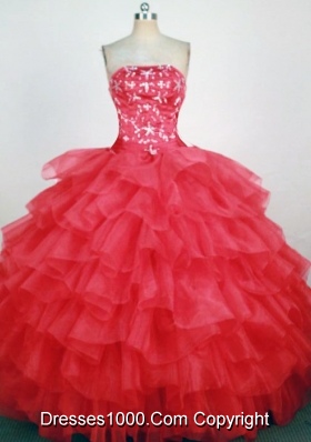 2013 Luxurious Ball Gown Strapless Floor-Length Hot Pink Beading Quinceanera Dresses