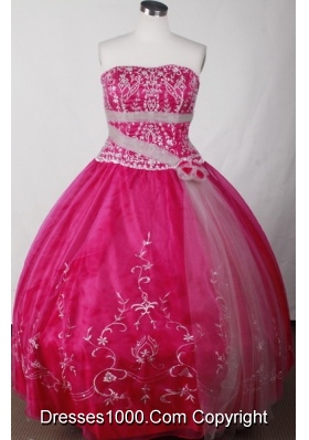 Cute Ball Gown Strapless Floor-length Red Quinceanera Dress