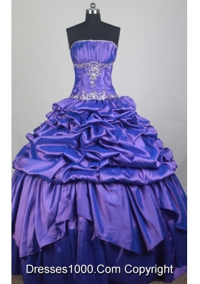 Classical Ball Gown Strapless Floor-length Blue Quinceanera Dress