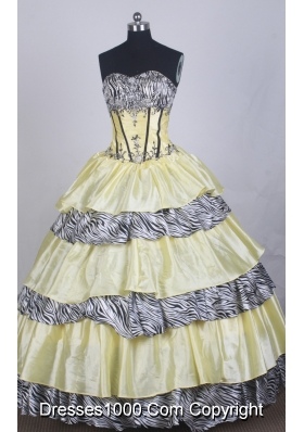 Luxurious Ball Gown Sweetheart Floor-length Yellow Quinceanera Dress