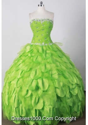 Perfect Ball Gown Strapless Floor-length Spring Green Quinceanera Dress