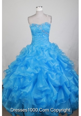 Exclusive Ball Gown Sweetheart Neck Floor-length Baby Blue Quinceanera Dress