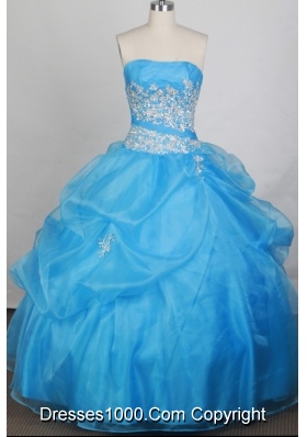 Cheap Ball gown Strapless Floor-length Quinceanera Dresses