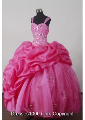 Modest Ball Gown Straps Floor-length Brown Quincenera Dresses