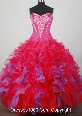 2012 Elegant Ball Gown Strapless Floor-Length Quinceanera Dresses