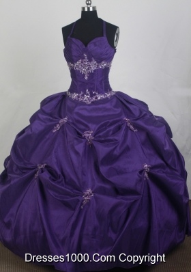 2012 New Ball Gown Halter Top Floor-Length Quinceanera Dress