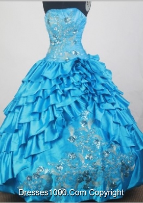 2012 Unique Ball Gown Strapless Floor-Length Quinceanera Dresses