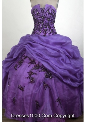Pretty Ball Gown Strapless Floor-length Quinceanera Dress