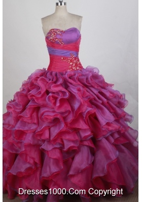 Romantic Ball gown Strapless Floor-length Quinceanera Dresses
